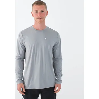 Pánské tričko Lycra Hurley 2025 Evd Hybrid Upf Ls Šedá - M