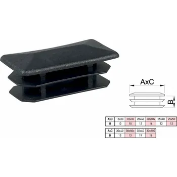 Příslušenství pro plot Ucpávka plastová plotová černá 20x30mm