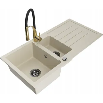 Granitový dřez Dřez jednokomorový s vaničkou Mexen Andres granit béžový