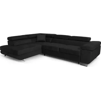 Sedací souprava Sofiland ALLER L - LEVÝ OTOMAN - ŠEDÁ - rohová sedačka se spaním a úložným prostorem, potah JASMINE