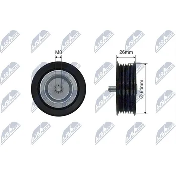 Vratná/vodicí kladka, klínový řemen NTY RNK-ME-029