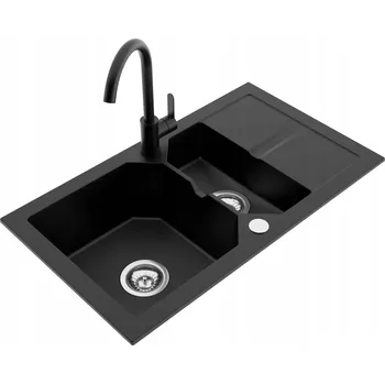 Granitový dřez Dřez jednopůlkomorový Milo KENZO granit černý