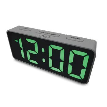 Budík JVD Digitální šedý moderní budík do el. sítě JVD SB524.1 se zelenými LED číslicemi ( Senzor stmívání (rozsvítí se displej))