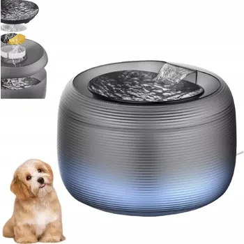 Miska pro psa FONTÁNA NAPÁJEČKA PRO KOČKY PSA AUTOMATICKÁ MISKA NAPÁJEČKA s LED osvětlením