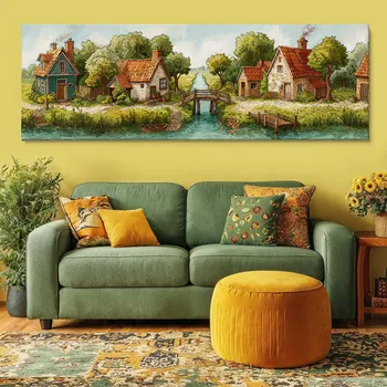 Obraz Obraz na plátně - Můstek v odpoledním tichu FeelHappy.cz Velikost obrazu: 60 x 20 cm