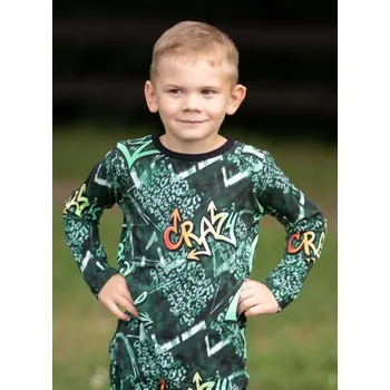 FARMERS® Dětské tričko BAMBUS, zelené grafity Velikost: 92