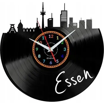 Hodiny ESSEN NÁSTĚNNÉ HODINY DEKORATIVNÍ MODERNÍ VINYLOVÁ DESKA VINYL