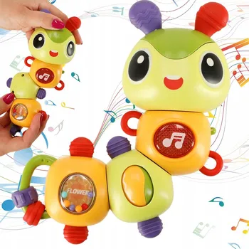 Hračka pro nejmenší Elektronická housenka hračka s hudbou a světly