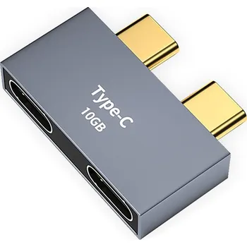 Datový kabel Přepojka / redukce 2x USB-C na 2x USB-C - proti opotřebení konektoru - šedá