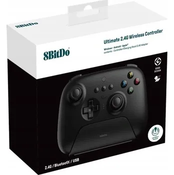 Gamepad Bezdrátový gamepad 8Bitdo černý s dokovací stanicí, 12 tlačítek, Bluetooth