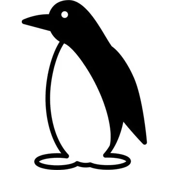 Samolepící dekorace Samolepka na stěnu sedící tučňák 15x11cm