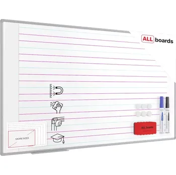 Allboards Bílá suchostíratelná tabule 170×100 cm s hliníkovým rámem, magnetickou fólií (trojlinka) a sadou příslušenství, TE17103L