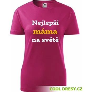 Dámské oblečení Tričko nejlepší máma na světě - Barva: purpurová, Velikost XXL