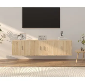 Obývací stěna vidaXL 3dílný set TV skříněk kompozitní dřevo [3188399] Barva: dub sonoma