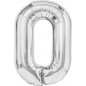 Balónek Fóliový balónek PartyPal číslice 0 stříbrný 100 cm