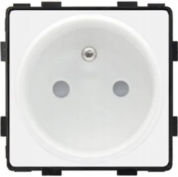 Elektrická zásuvka Elektrická zásuvka eLumos jednoduchá nástěnná s uzemněním bílá