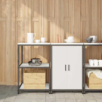 Kuchyňská linka zahrada-XL Kuchyňská skladovací sada 2 pcs Bílá Studeně válcovaná ocel 3392688