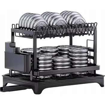 Odkapávač na nádobí DVOUÚROVŇOVÝ odkapávač na nádobí S PODNOSEM, odkapávač na příbory 42x29x30cm