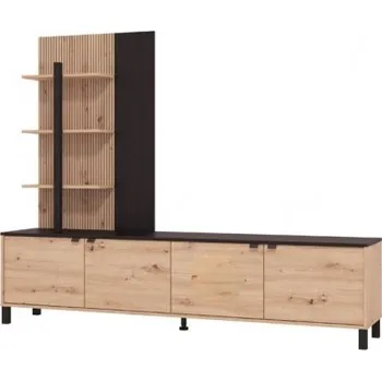 Obývací stěna Obývací stěna Meredith - dub artisan/černá