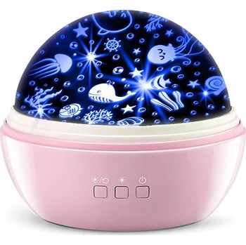 Lampička Projektor - lampička Piccolo růžová