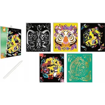 kreativní sada Škrabací obrázky Zvířata světa Škrabací sešit Janod 5+