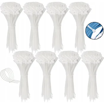 Organizace kabelů Upínací pásky, bílé stahovací pásky 370 x 4,8 mm 1000 ks