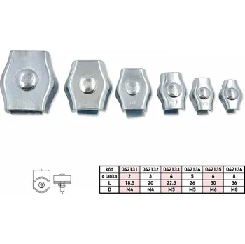 Lano Lanová svorka SIMPLEX lanko 8mm BZn M8