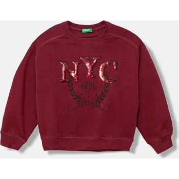 Chlapecká mikina Dětská bavlněná mikina United Colors of Benetton 3J68C10QI.G.seasonal burgundské 93X, vel. 120