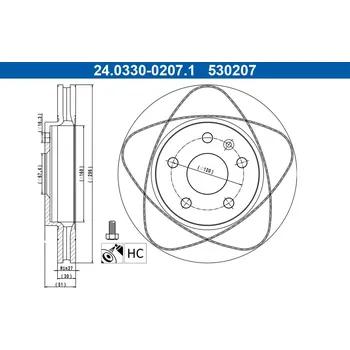 Brzdový kotouč Brzdový kotouč ATE 24.0330-0207.1