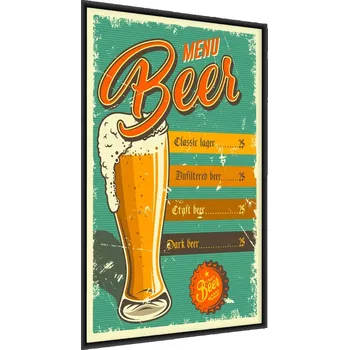 Obraz Plakát v Rámu Pivní Menu Nápisy Vintage 30x40