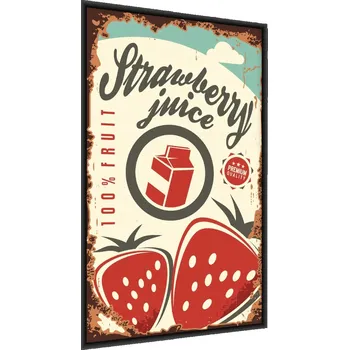Obraz Plakát v rámu JAHODY Nápisy Retro styl 50x70