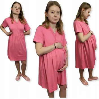 Dámská noční košile NOČNÍ NOČNÍ PRÁDLO PRO DĚTI, BAVLNĚNÉ, KRÁTKÝ RUKÁV, vel XXL, KORALOVÁ