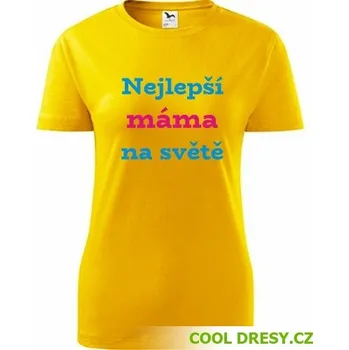 Tričko nejlepší máma na světě - Barva: žlutá, Velikost S