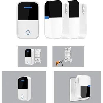 IP kamera Bezbateriový BEZDRÁTOVÝ ZVONEK VODĚODOLNÝ IP44 1 vysílač + 2 přijímač