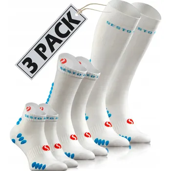 Dámské ponožky Sesto Senso 3 páry sportovních ponožek na běhání MIX 35-38 bílé