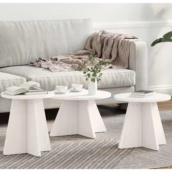 Konferenční stolek vidaXL Konferenční stolek 3 pcs Bílá [873539]