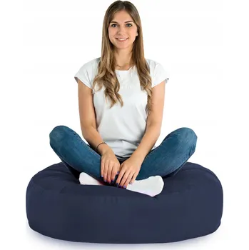 Taburet PLYŠOVÝ polštář na sezení do křesla PARI, tmavě modrá