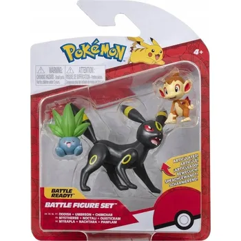 Figurka POKEMON FIGURKY VELKÝ UMBREON ODDISH CHIMCHAR 3 ks