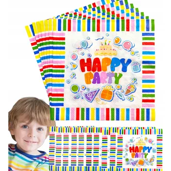 Papírový ubrousek Barevné PAPÍROVÉ UBROUSKY HAPPY PARTY 12 Ks GA
