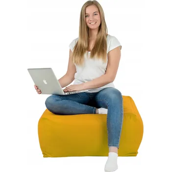 Taburet PLYŠOVÝ Taburet k sezení, křeslo/stolek HOŘČICE