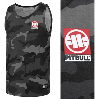 Pánské tričko Pánské tílko Pit Bull Slim Fit Small Hilltop - celočerné maskáčové, vel. S