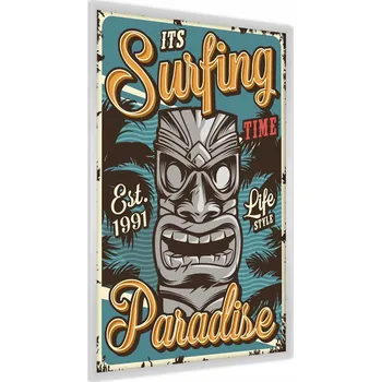 Obraz Plakát Havajská MASKA Nápisy Vintage Styl 50x70 v rámu 50 x 70 cm