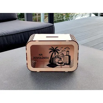 Pokladnička D-decor Dřevěná pokladnička - Na dovolenou