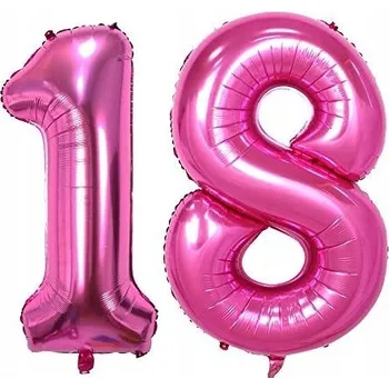 Balónek Obrovské růžové balónky Číslice 18 Narozeninové 100 cm !!