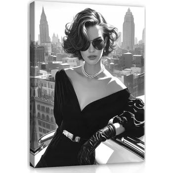 Obraz OBRAZ ŽENA ČERNOBÍLÝ MODERNÍ NA PLÁTNĚ DO LOŽNICE OBÝVÁKU 60x40