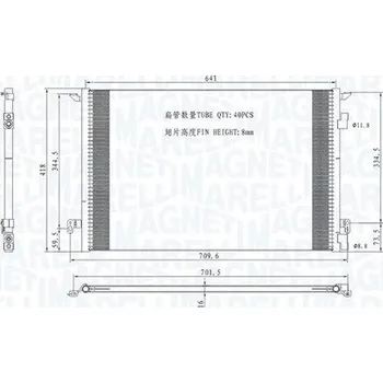 Výparník klimatizace Kondenzátor, klimatizace MAGNETI MARELLI 350203892000