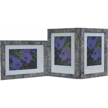 Obraz Fotorámeček MARMO multirámeček na 3 fotografie 15x21 cm ŠEDÝ (horizontální/vertikální/vertikální)