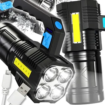 Svítilna AKUMULÁTOROVÁ LED SVÍTILNA COB REFLEKTOR TAKTICKÁ VÍCEÚČELOVÁ S NABÍJENÍM PŘES USB