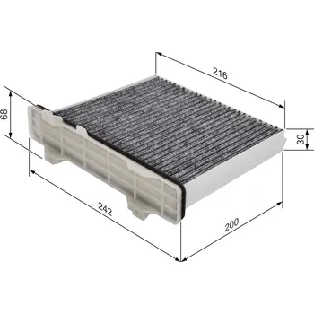 Ventilátor topení a klimatizace Filtr, vzduch v interiéru BOSCH 1 987 432 498