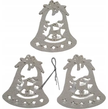 Vánoční dekorace Vánoční Koule zdobená vánoční koule 11 cm 3 ks